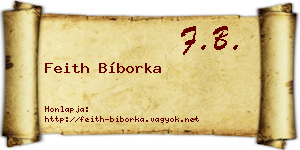 Feith Bíborka névjegykártya